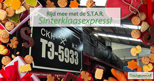 Reis mee met de Sinterklaasexpress Stadskanaal